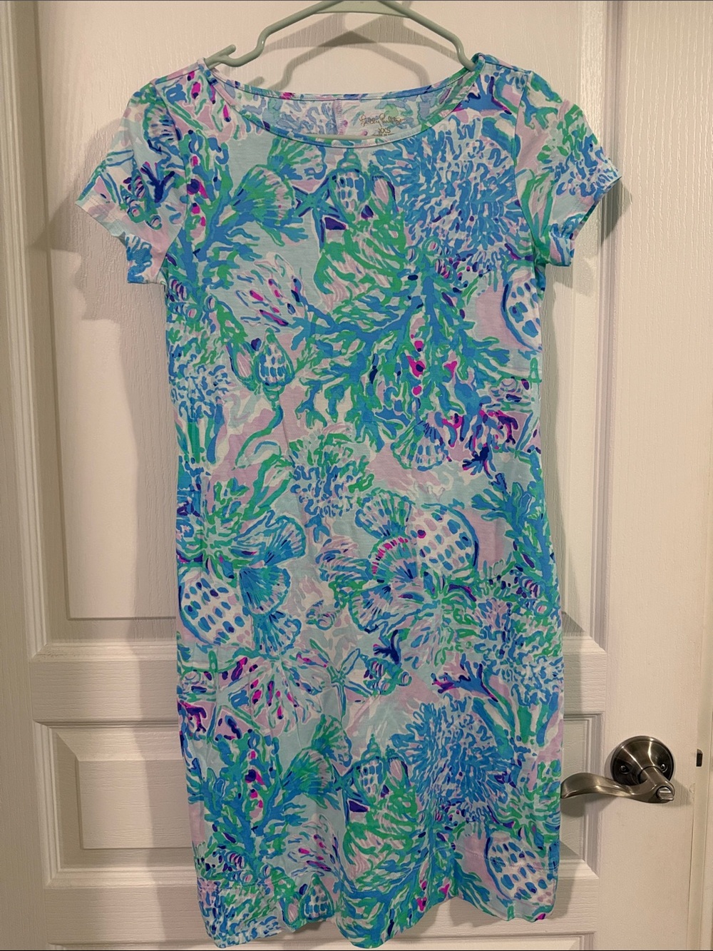 Lilly Pulitzer Blue, Green & Pink Short Sleeve Shift Dress